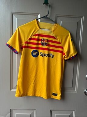 Nike Kids Yellow and Red FC Barcelona Soccer Jersey
